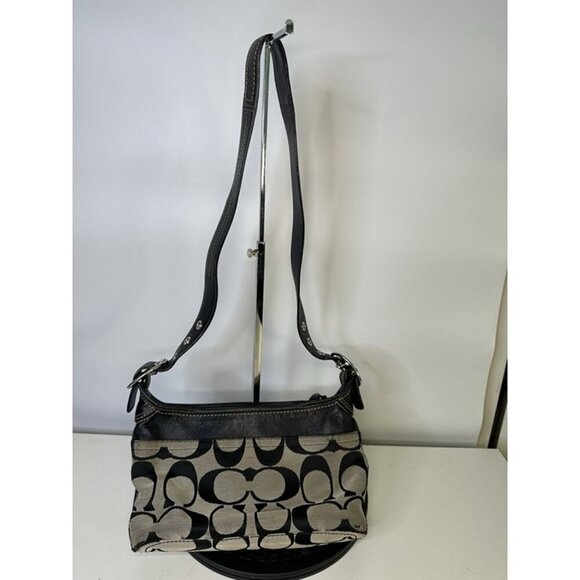Coach Women's Purse Bag A0971-F13359 - Black and Gray - Fabric and Leather - Picture 1 of 9